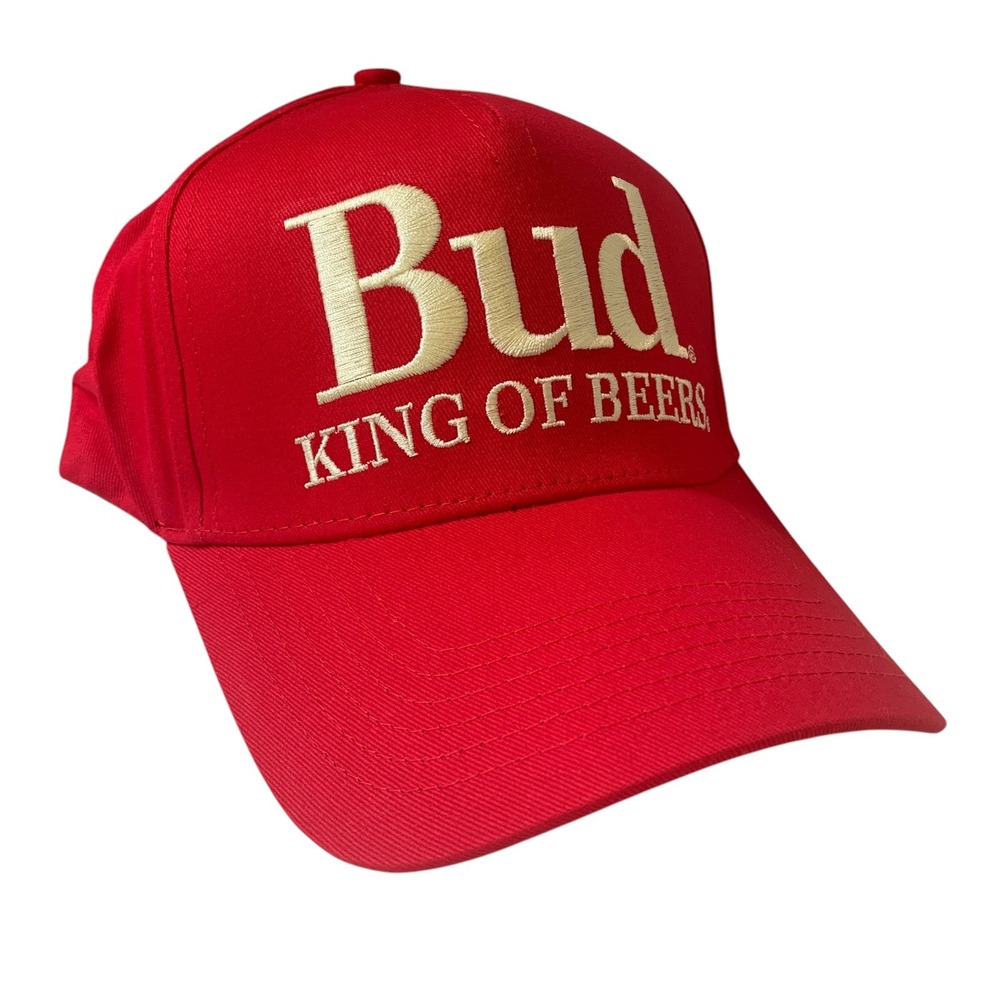 Budweiser Bud King Of Beers Red Snapback Adjustable Hat Cap OSFM